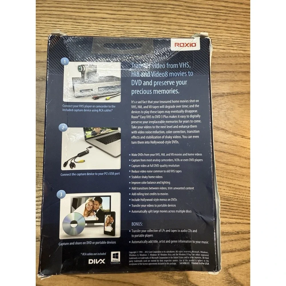 Roxio Easy VHS to DVD 3‎ Plus Brand New  Sealed Transfer VHS to DVD